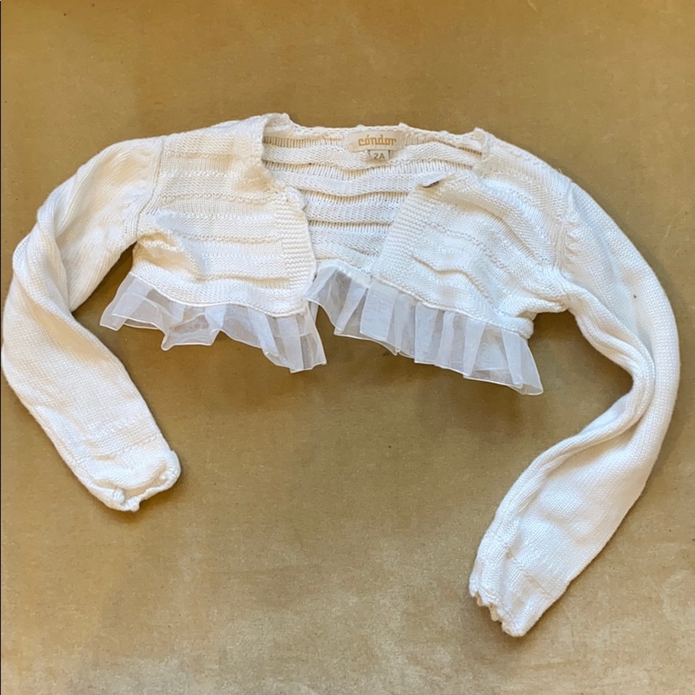 Ivory cotton cropped sweater